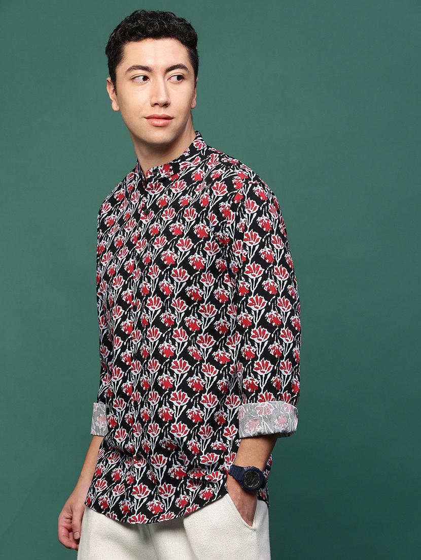 men printed long sleeve casual shirt - 21514767 - Standard Image - 2