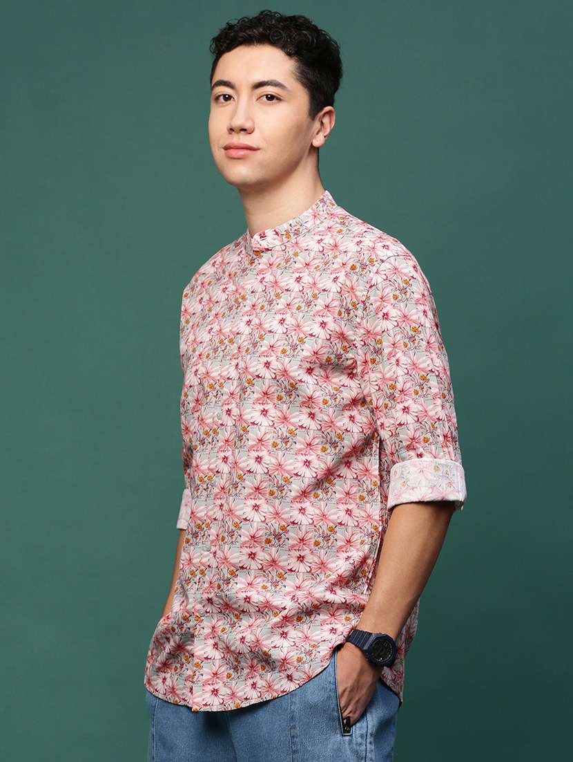 men florals long sleeves casual shirts - 21514768 -  Standard Image - 2