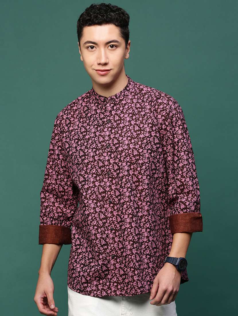 men black cotton blend casual shirt