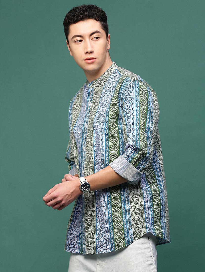 men long sleeve printed casual shirt - 21514775 - Standard Image - 2