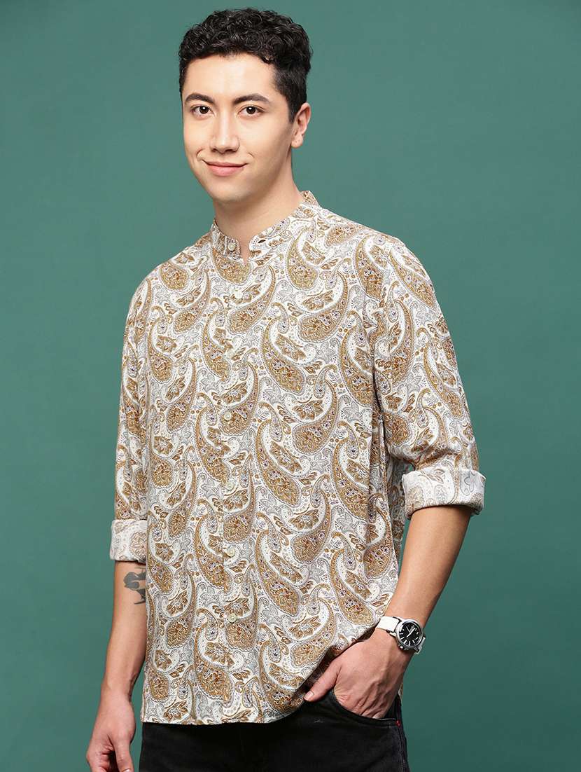 men long sleeve printed casual shirt - 21514794 -  Standard Image - 2