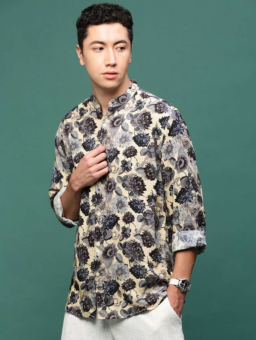 men long sleeve printed casual shirt - 21514798 -  Standard Image - 2