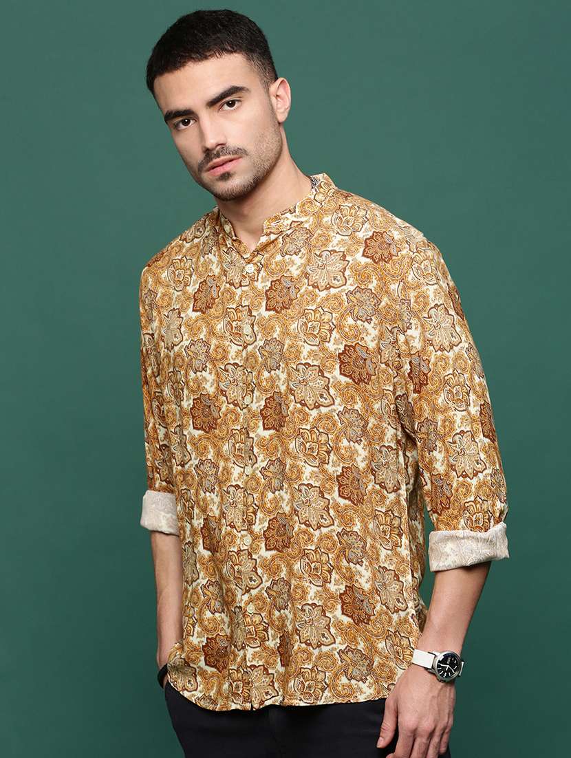 men long sleeve printed casual shirt - 21514804 -  Standard Image - 2