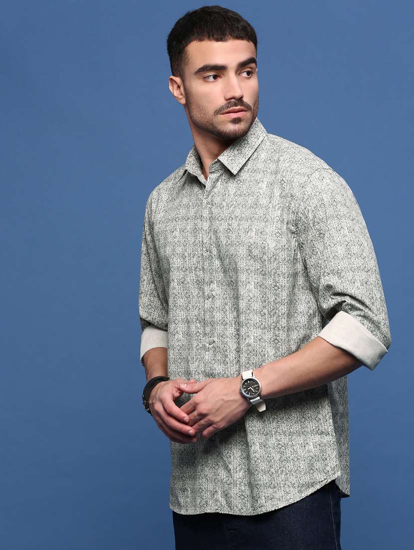 men long sleeve printed casual shirt - 21514805 -  Standard Image - 2