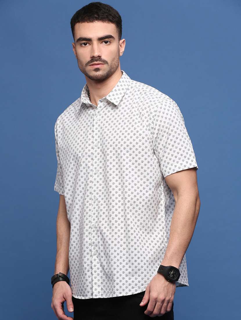 men white cotton blend casual shirt - 21514820 -  Standard Image - 2