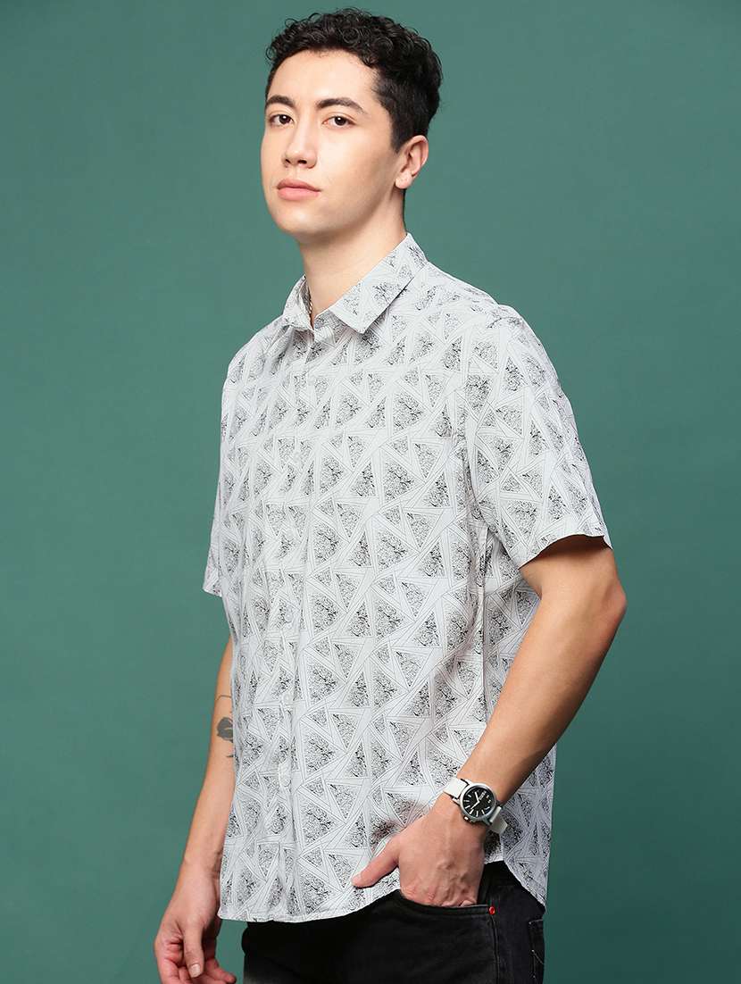 men collared printed casual shirt - 21514823 -  Standard Image - 2