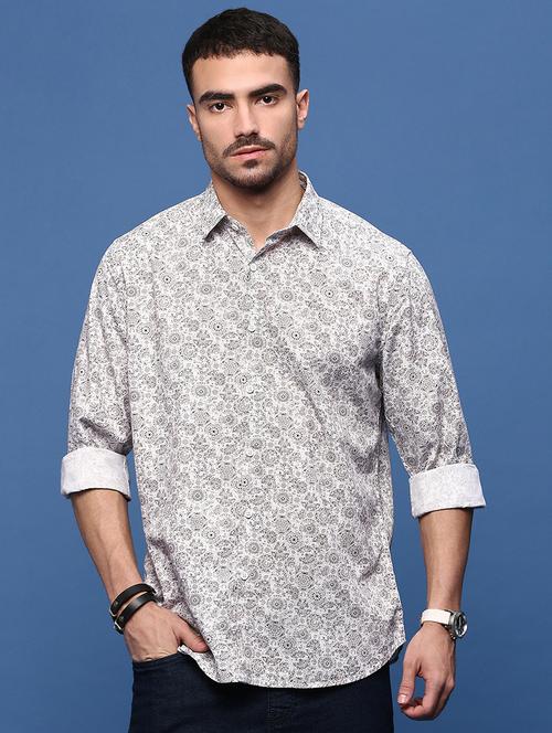 men printed long sleeves casual shirts - 21514827 - Standard Image - 0