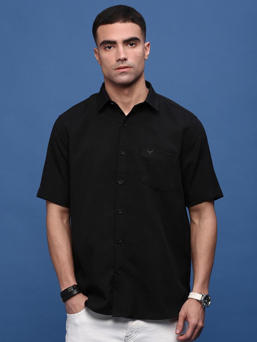 men solids short sleeves casual shirts - 21514832 - Zoom Image - 0