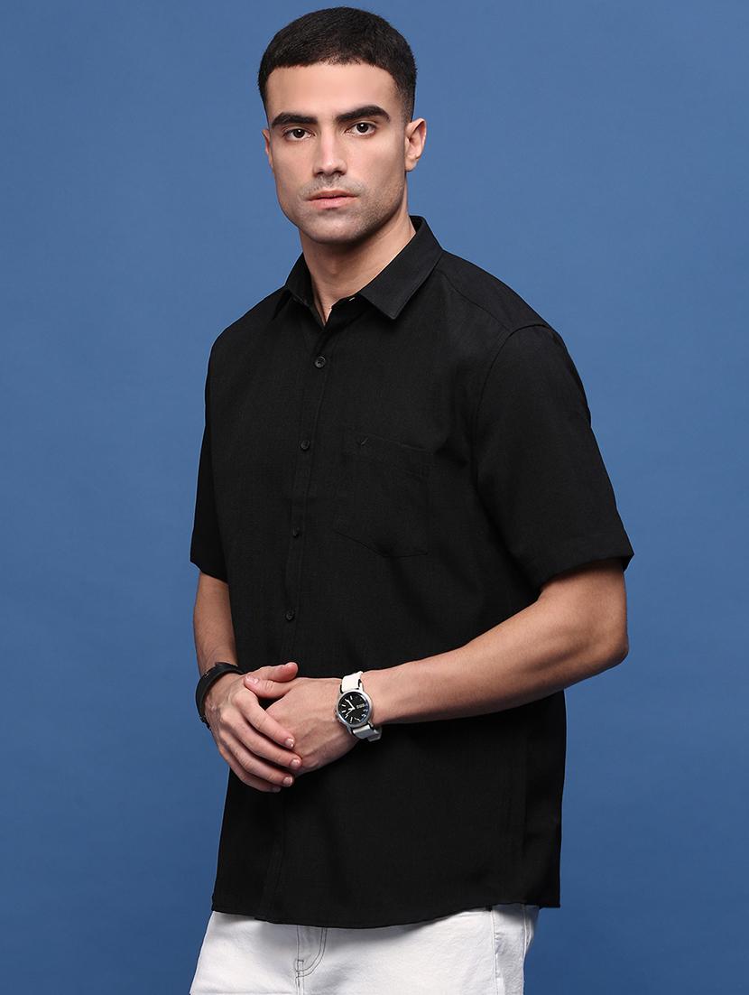 men solids short sleeves casual shirts - 21514832 - Standard Image - 2