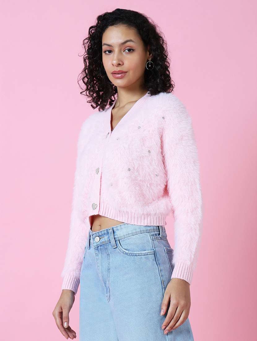 pink acrylic cardigan - 21514836 -  Standard Image - 2