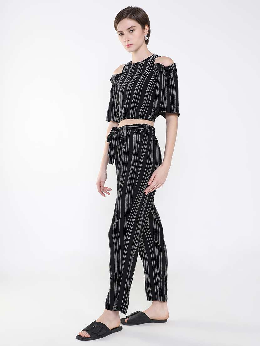 women black striped top and trouser co-ord set - 21514853 -  Standard Image - 2