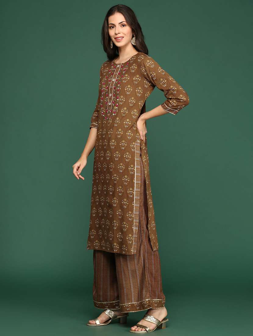 women floral kurta palazzo set with dupatta - 21514917 -  Standard Image - 2