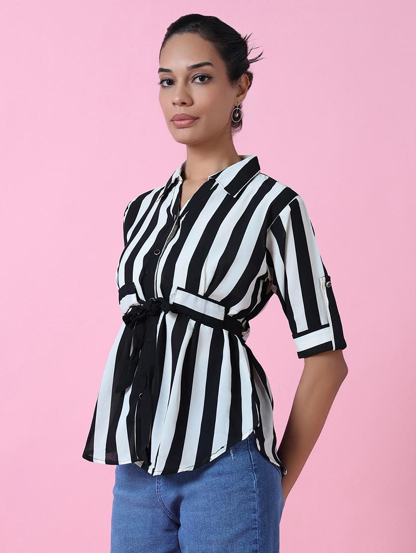 women black viscose regular shirt - 21514928 - Standard Image - 2