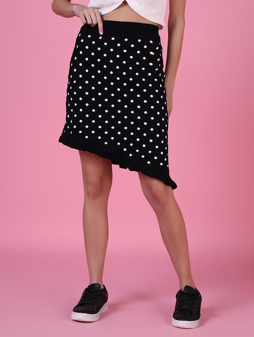 women black acrylic asymmetric skirt - 21514949 - Standard Image - 0