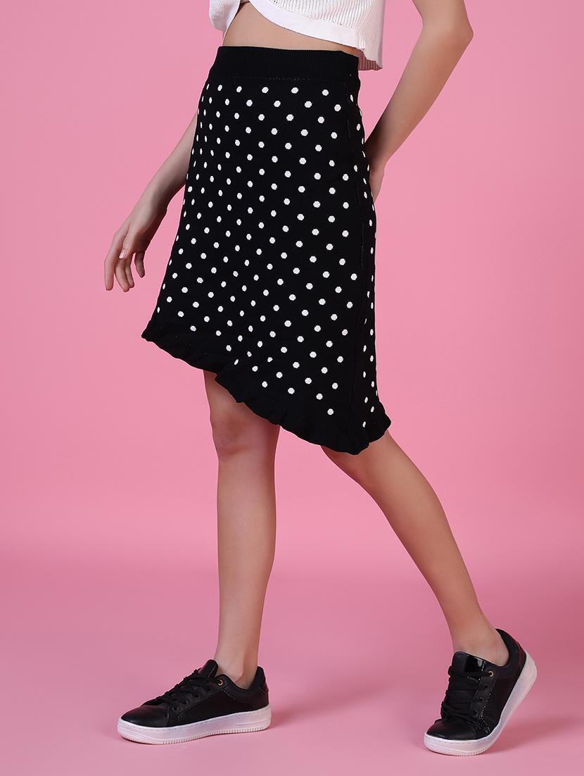 women black acrylic asymmetric skirt - 21514949 - Standard Image - 2