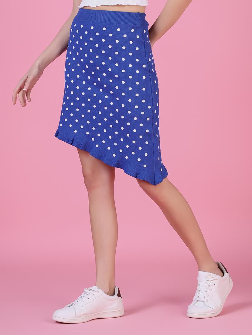 women blue acrylic asymmetric skirt - 21514952 - Standard Image - 2