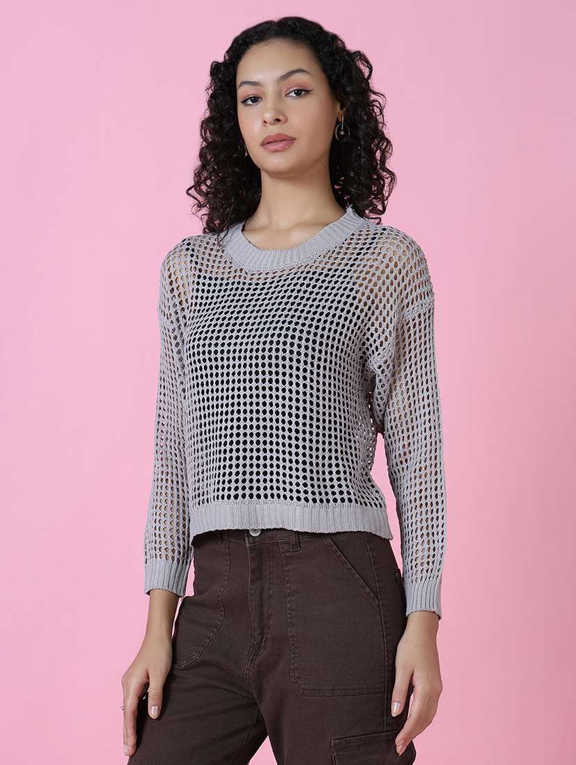 women crochet long sleeves top - 21514966 -  Standard Image - 2