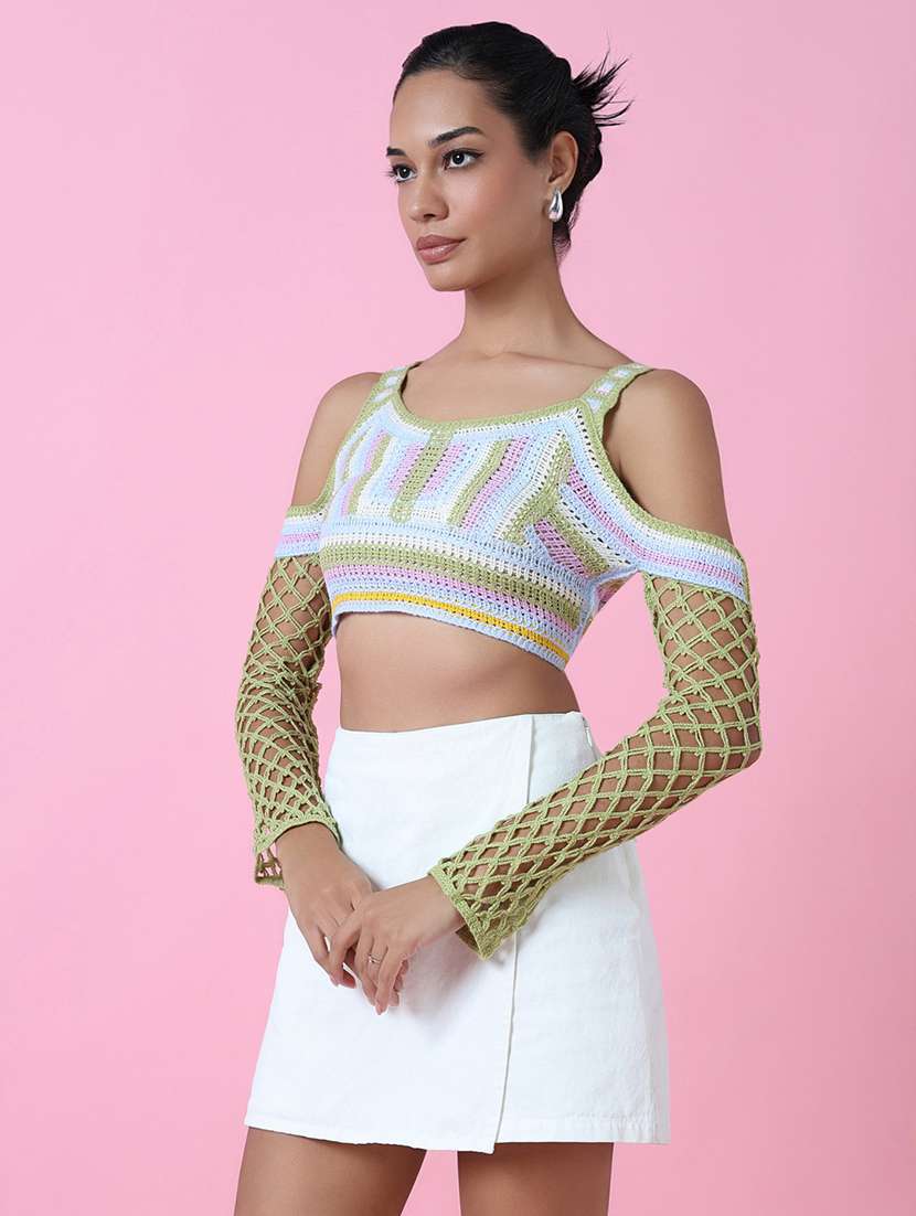 women green self-designed crop top - 21514970 -  Standard Image - 2