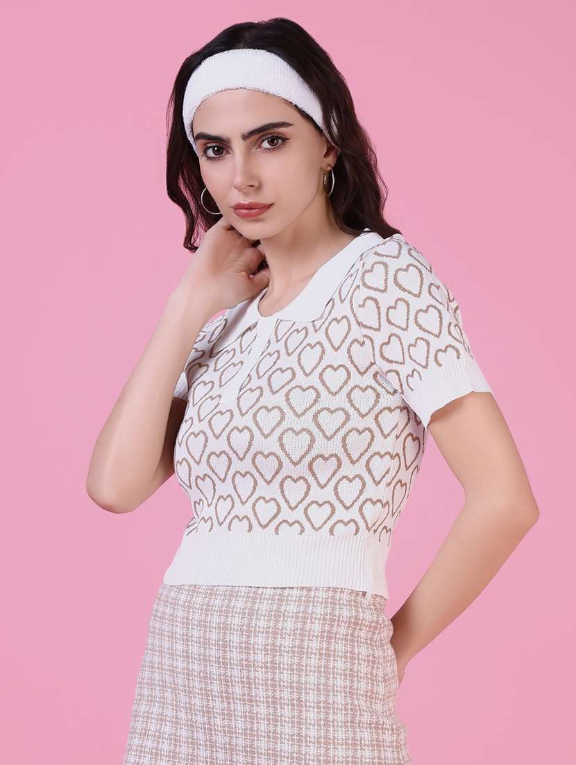 women white self-designed crop top - 21515002 -  Standard Image - 2