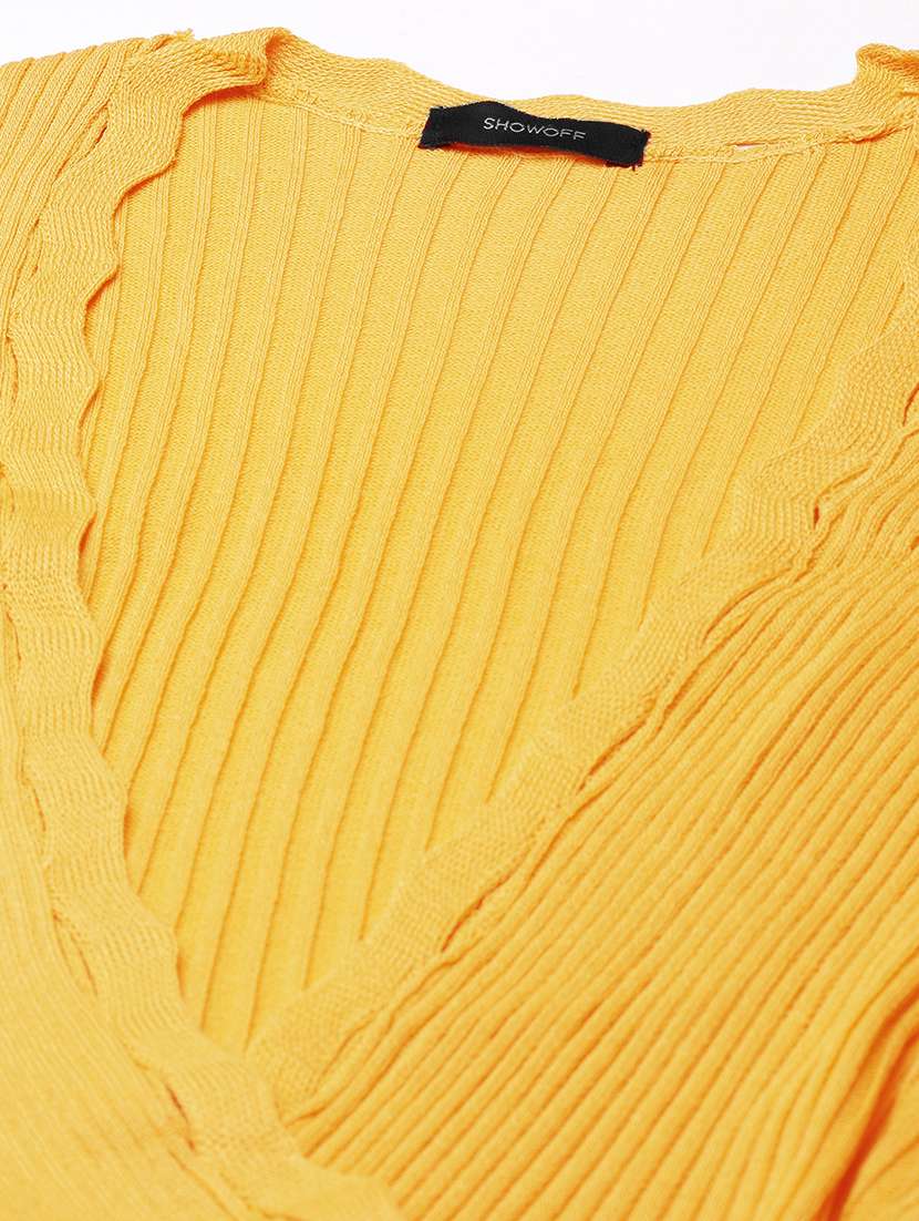 women yellow self-designed regular top - 21515026 -  Standard Image - 7