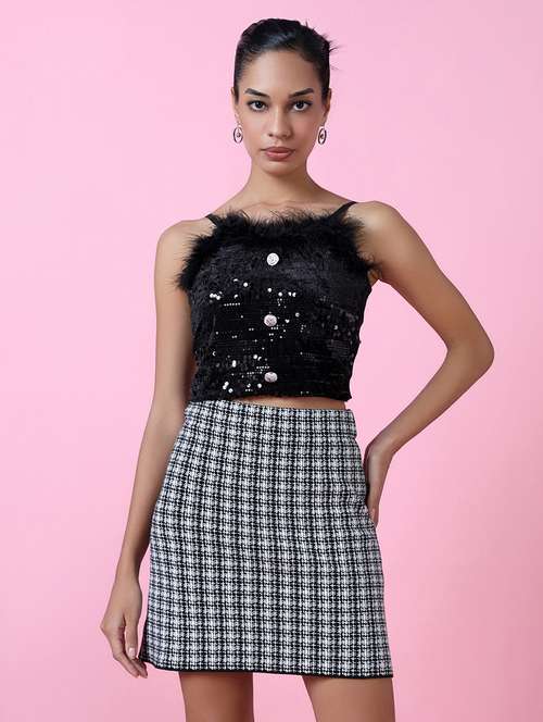 women pink self-designed crop top - 21515032 - Standard Image - 0