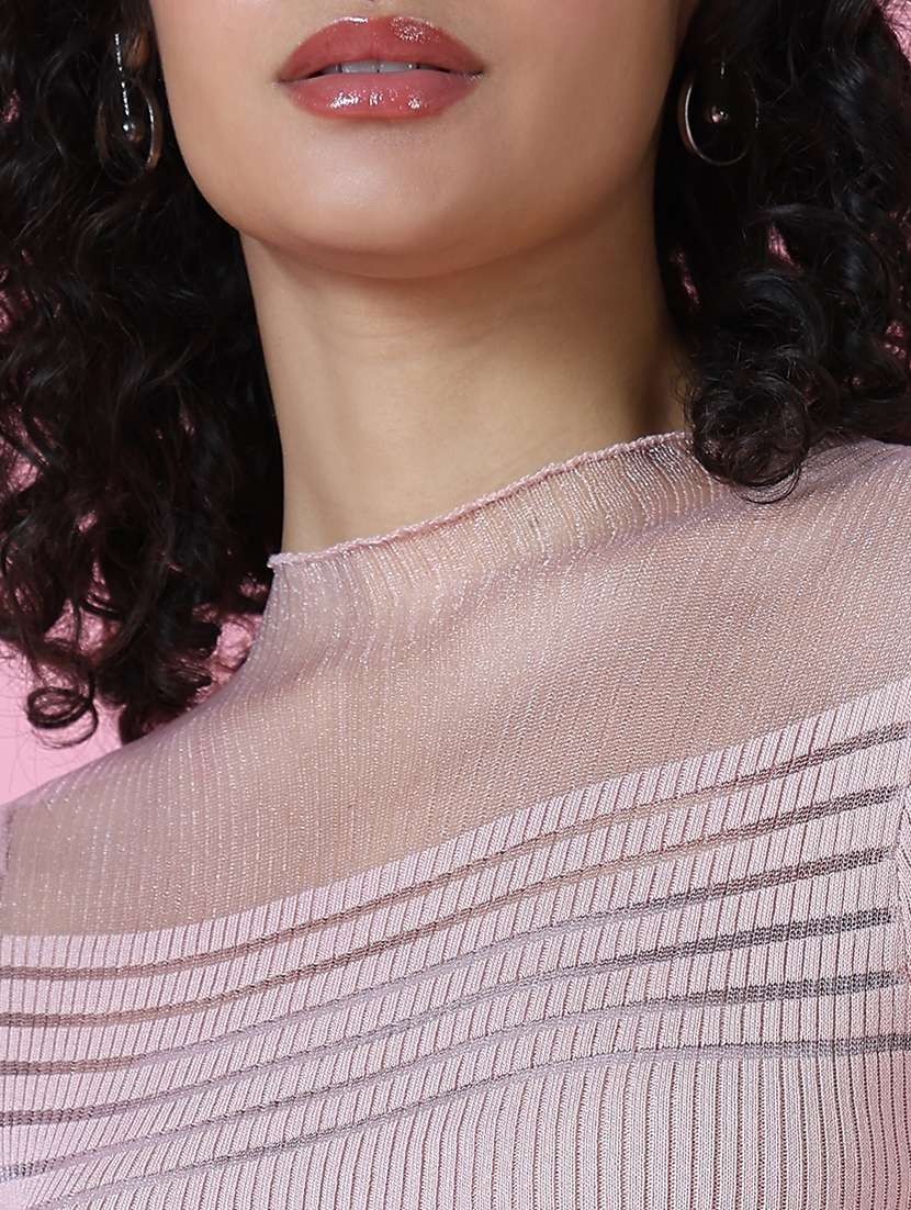 women peach crochet regular top - 21515041 -  Standard Image - 7