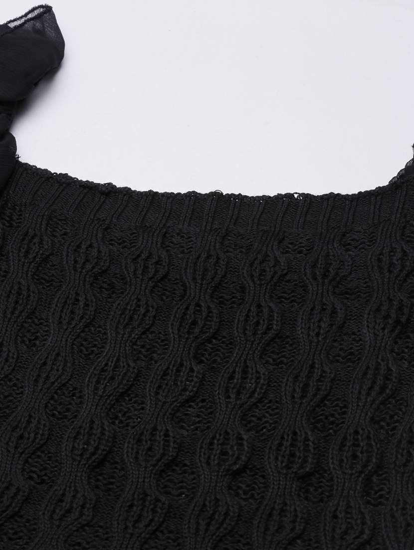 women black crochet crop top - 21515045 -  Standard Image - 7