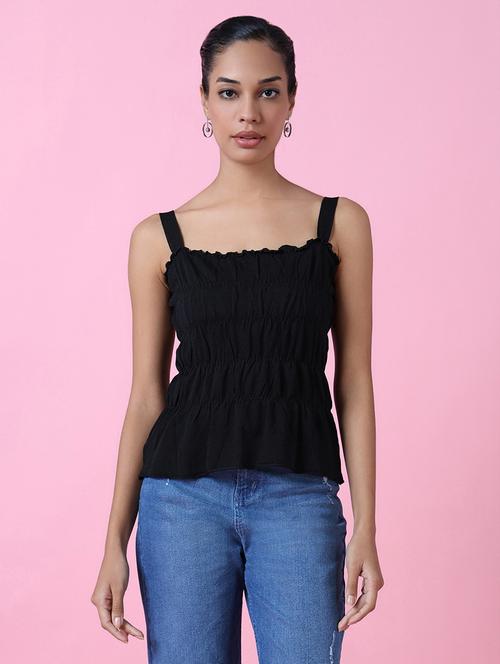 women black solid regular top - 21515062 -  Standard Image - 0