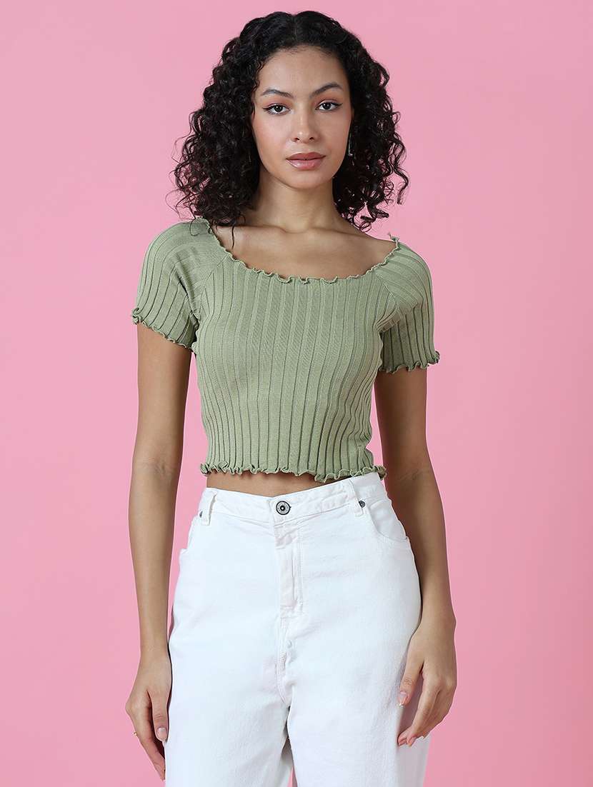 women short sleeve self-designed crop top
