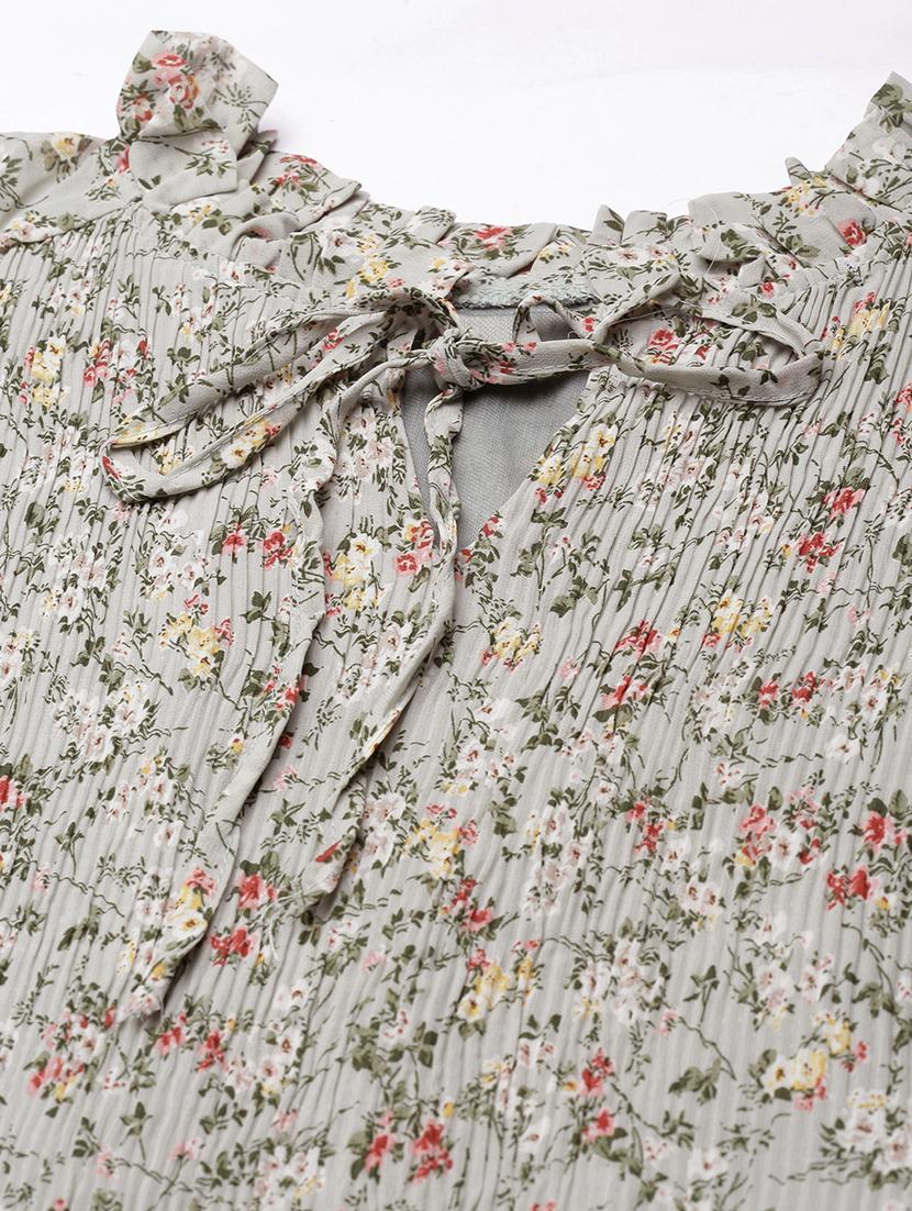 women green floral printed regular top - 21515118 - Standard Image - 7