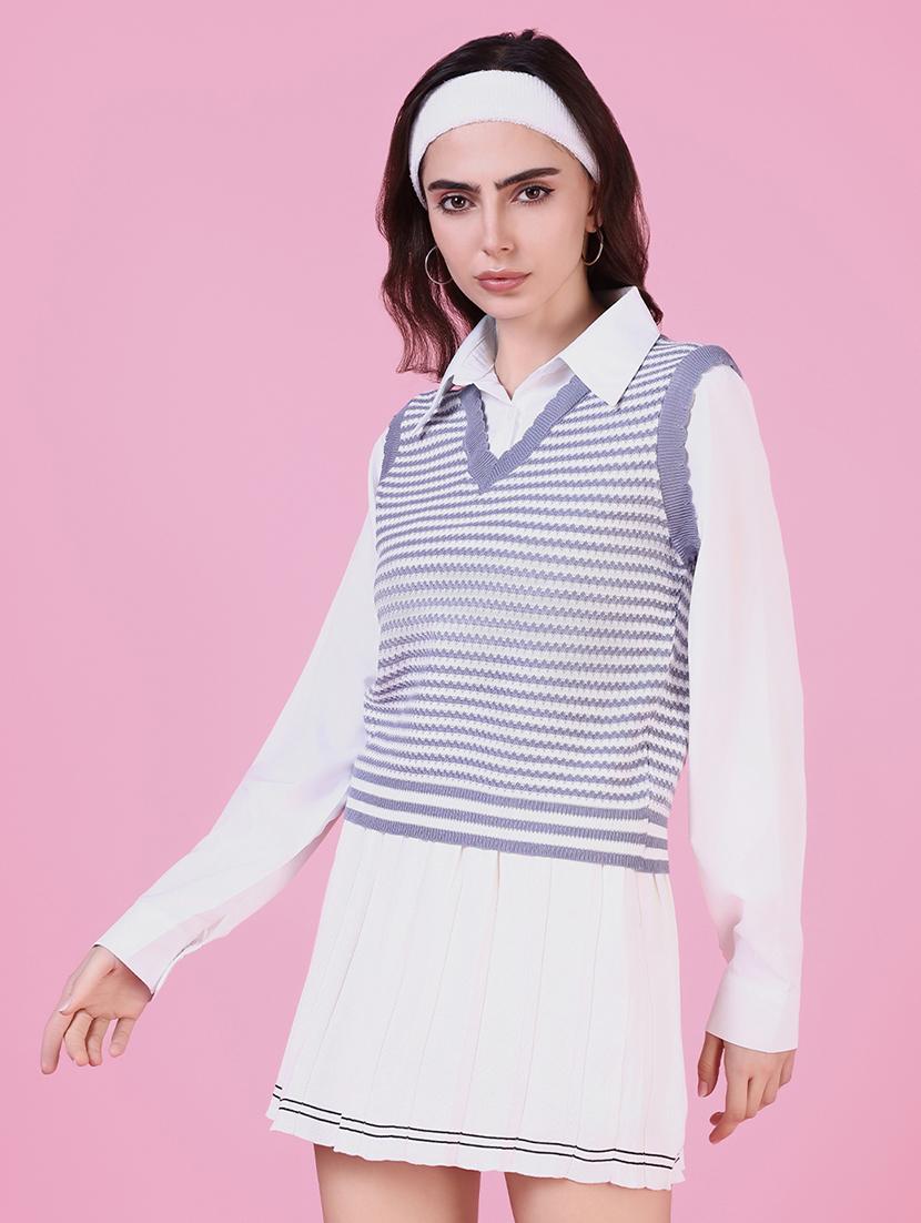 women self design long sleeve shirt top - 21515133 - Standard Image - 2
