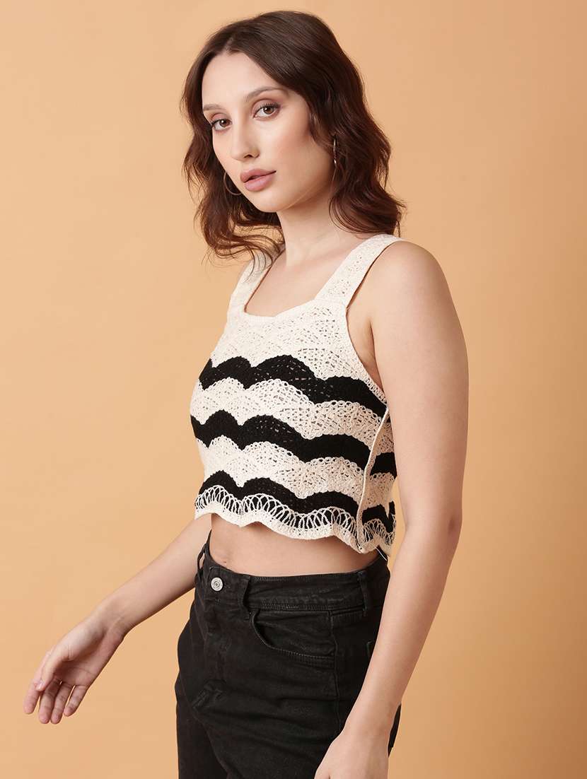 women sleeveless crochet crop top - 21515161 -  Standard Image - 2