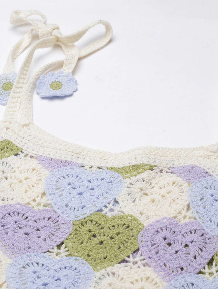 women sleeveless crochet crop top - 21515163 -  Standard Image - 7