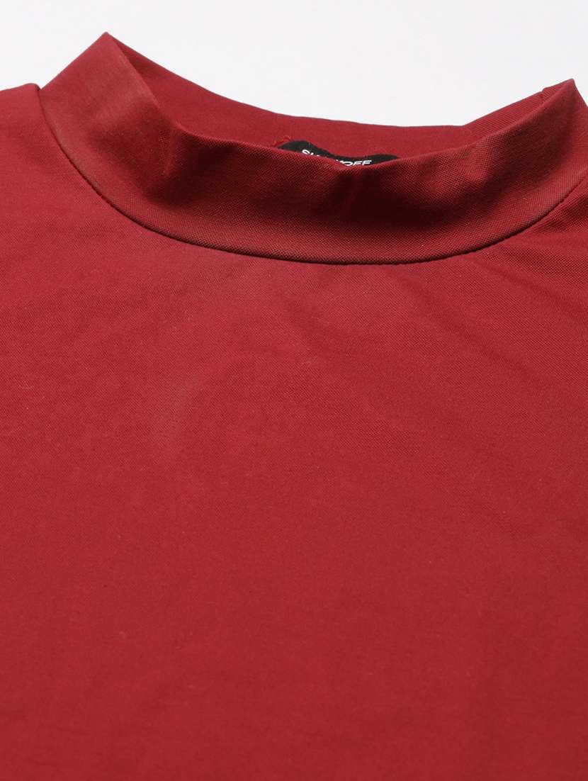 women maroon solids puff sleeves top - 21515186 -  Standard Image - 7