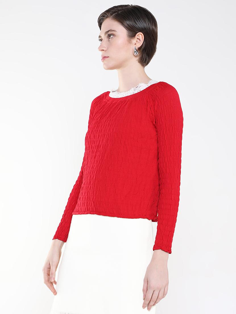 women red solid regular top - 21515192 - Standard Image - 2