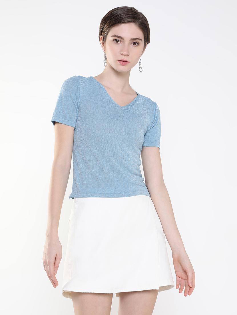 women blue solid regular top - 21515208 - Zoom Image - 0