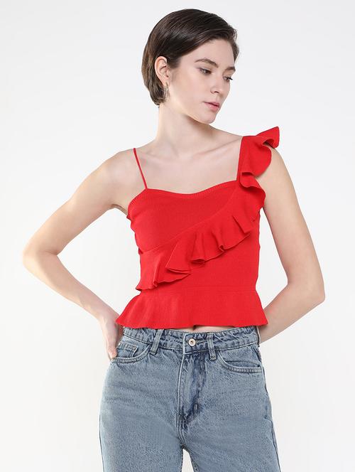 women red solid regular top - 21515211 - Standard Image - 0