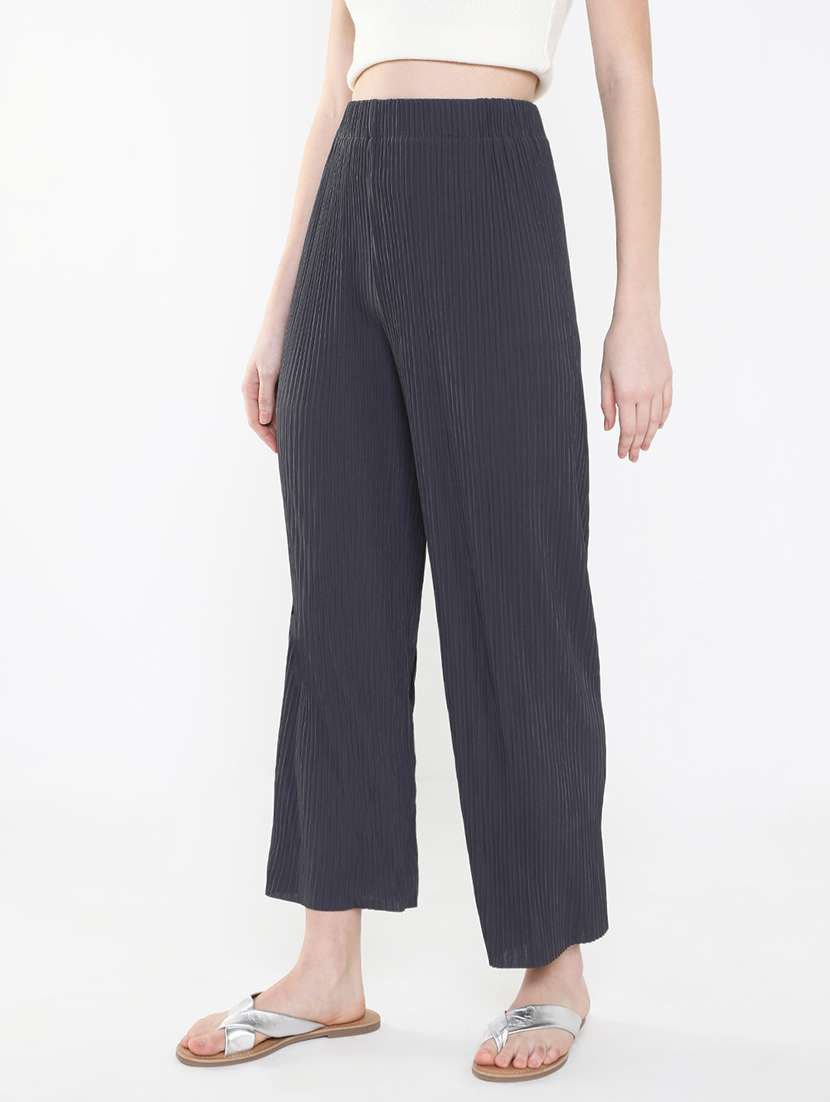 women steel grey wide leg trouser - 21515226 -  Standard Image - 2