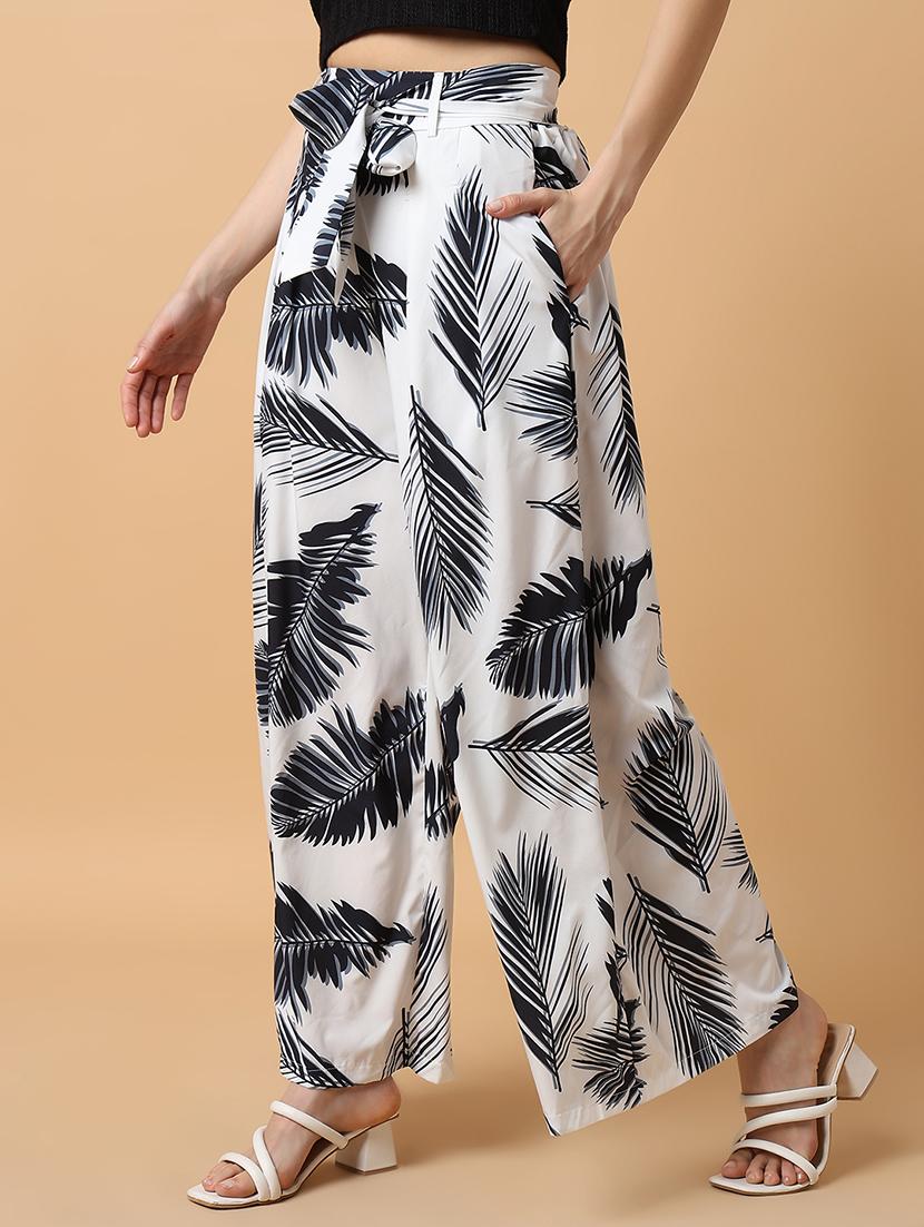 women white crepe wide leg trouser - 21515236 - Standard Image - 2
