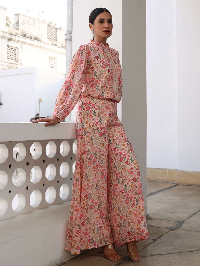 women beige floral printed co-ord set - 21515291 -  Standard Image - 2