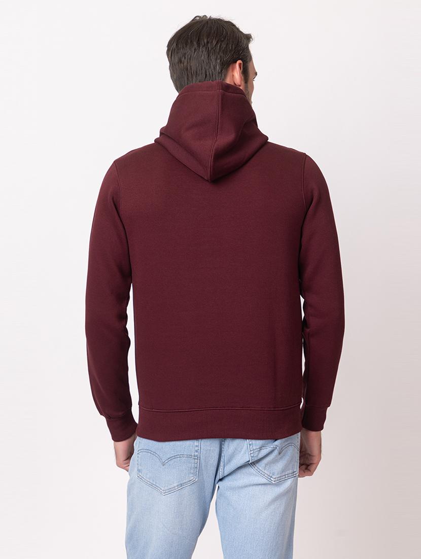 men maroon cotton placement print sweatshirt - 21515318 - Standard Image - 2