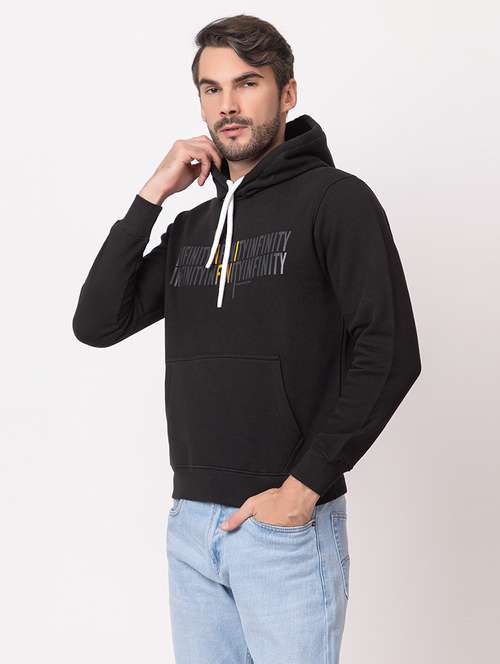 men black cotton chest print sweatshirt - 21515319 -  Standard Image - 0