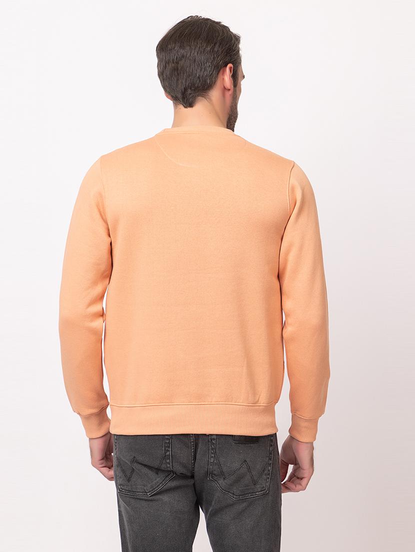 men orange cotton front print sweatshirt - 21515331 - Standard Image - 2