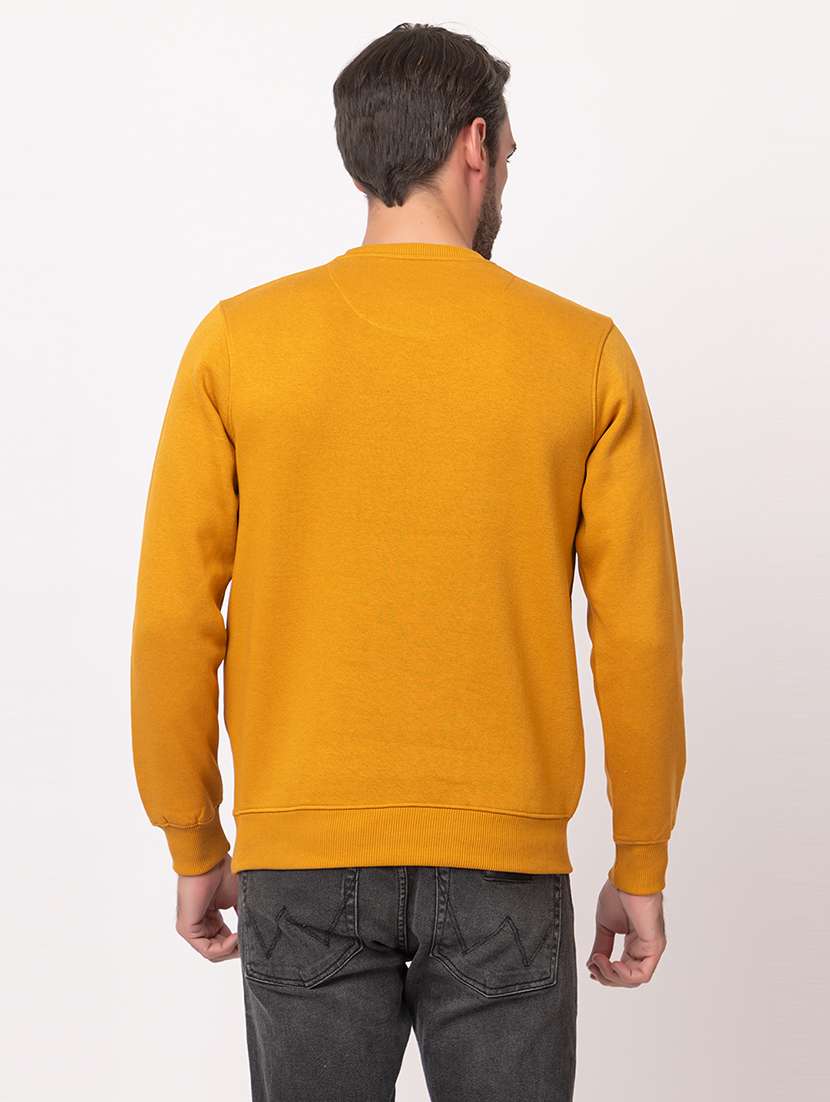 men mustard cotton front print sweatshirt - 21515332 - Standard Image - 2
