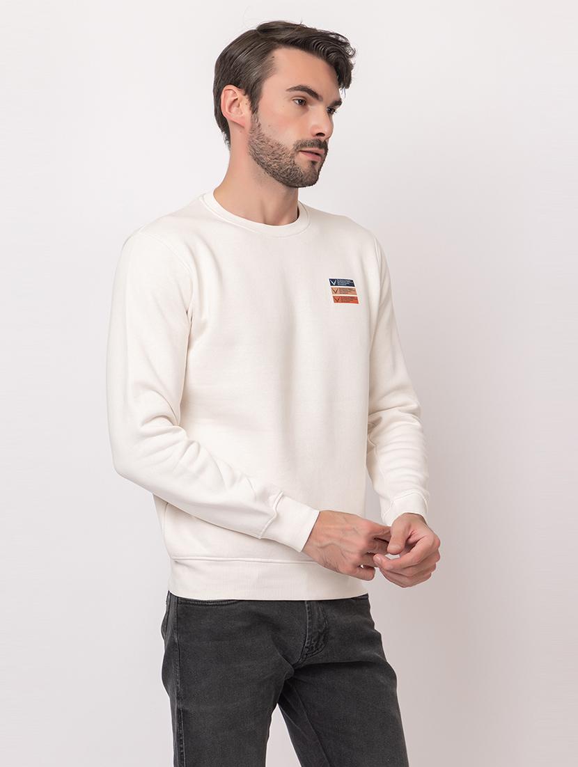 men white cotton back print sweatshirt - 21515335 - Standard Image - 2