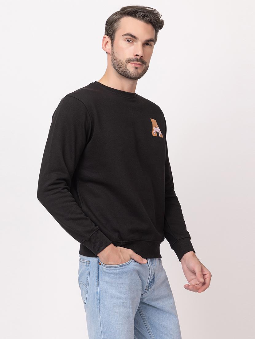 men black cotton back print sweatshirt - 21515336 - Standard Image - 2