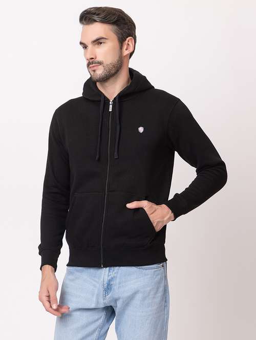 men black cotton plain sweatshirt - 21515343 - Standard Image - 0