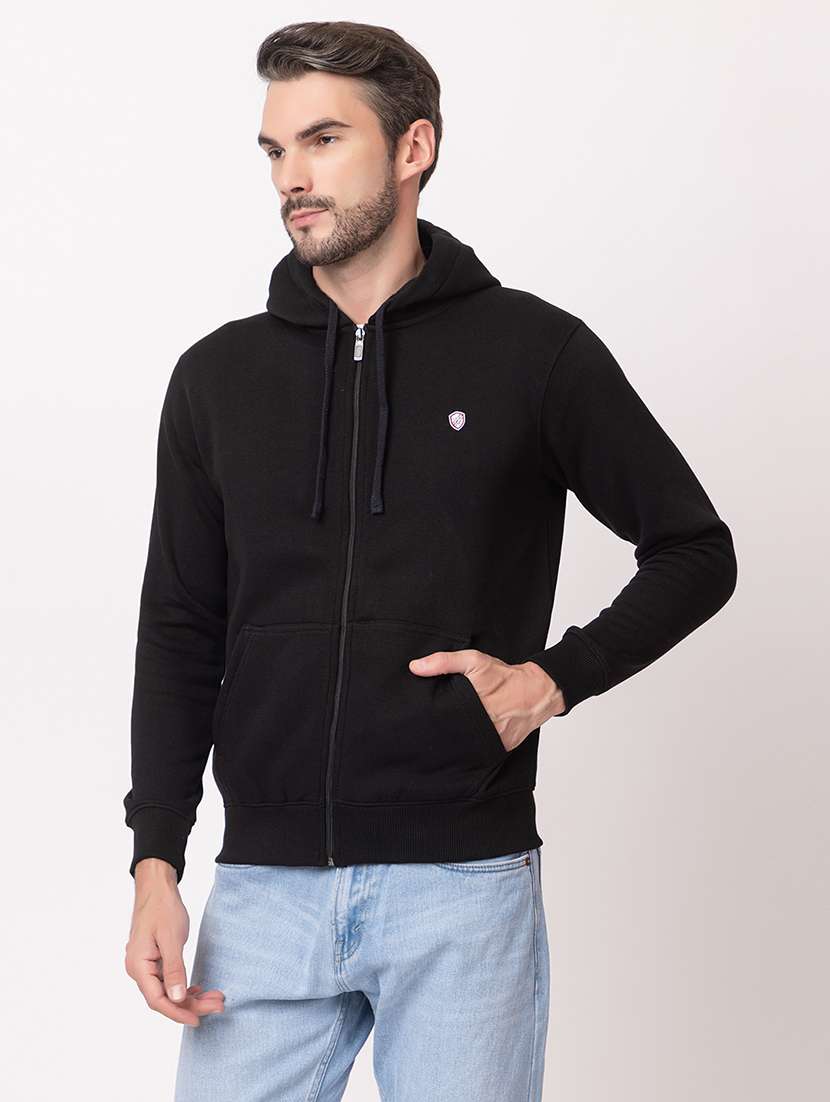 men black cotton plain sweatshirt - 21515343 - Zoom Image - 0