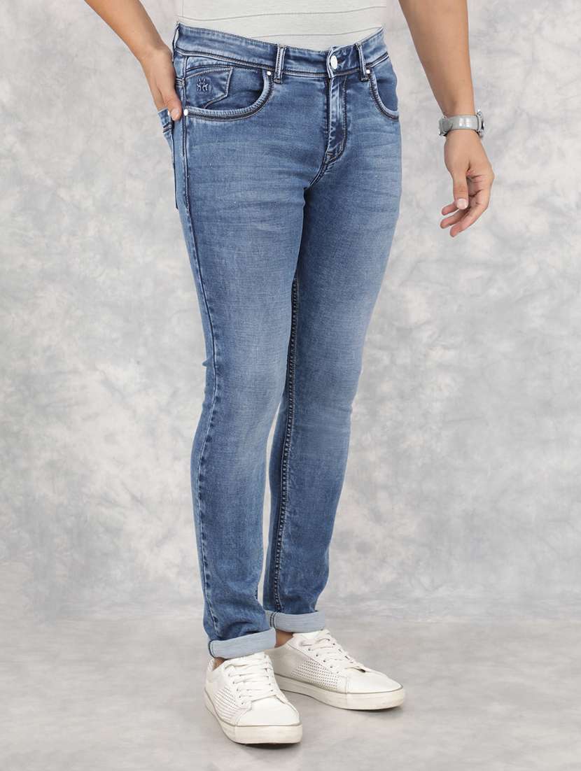 men mid-rise plain slim fit jean - 21517868 - Standard Image - 2