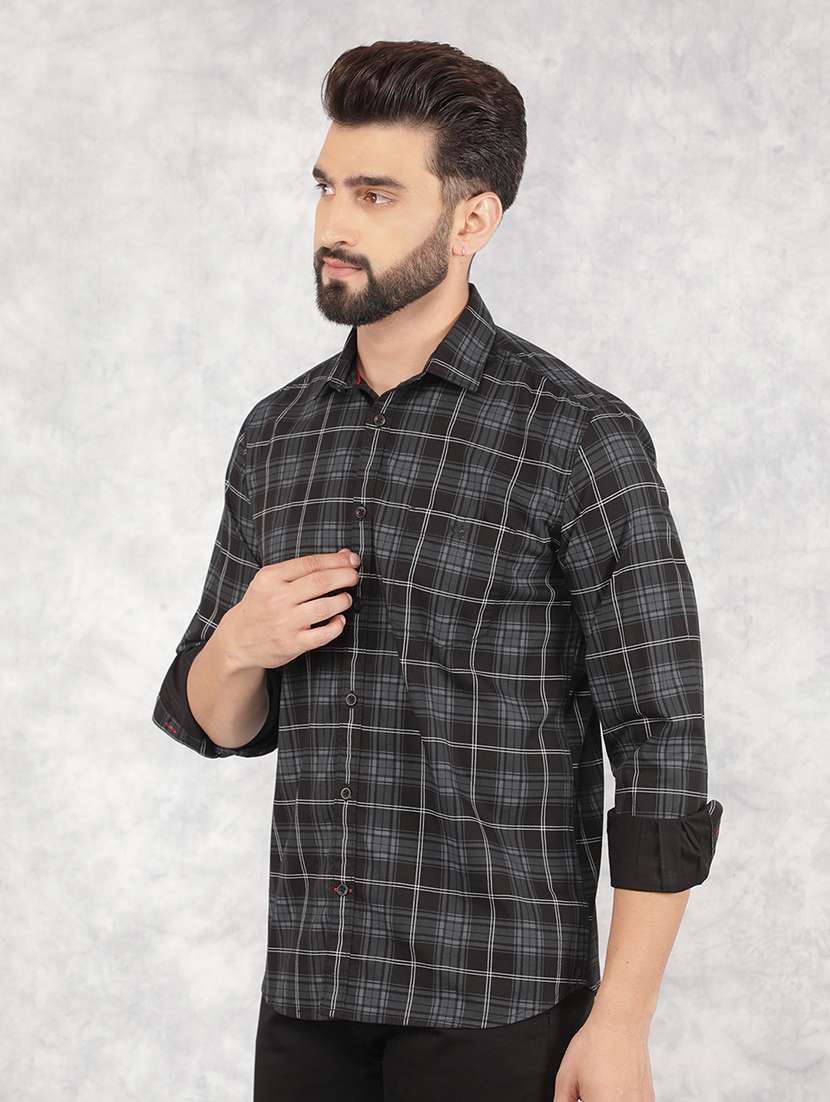 men collared tartan check casual shirt - 21517902 -  Standard Image - 2